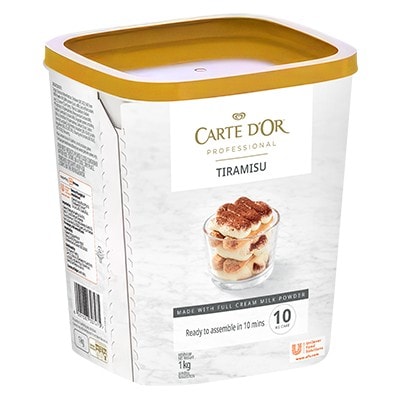 Carte D’Or Tiramisu 1kg - Carte D’Or Tiramisu is a decadent, easy-to-use product that delivers consistency, taste and stability at a reasonable price!